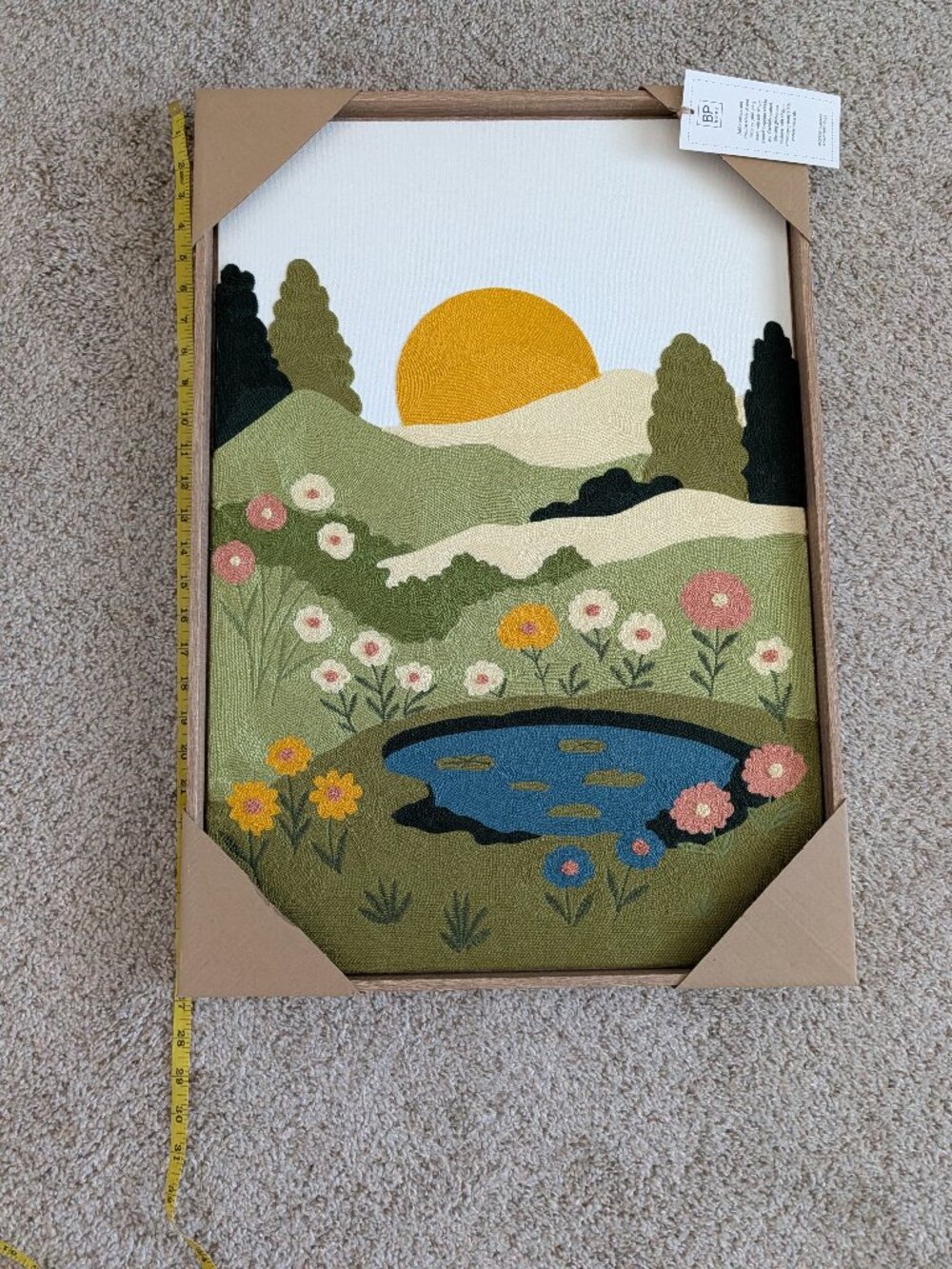 NWT BP Home Woven Artistry Textile/Embroidered Wall Art ~ approx 18 x 26
